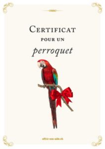 Le certificat imprimé