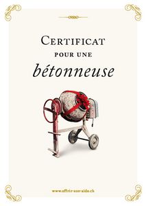 Le certificat imprimé