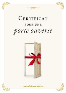 Le certificat imprimé